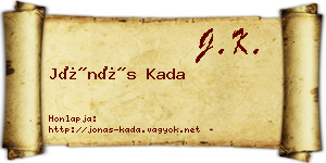 Jónás Kada névjegykártya